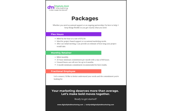 Digitally Bold Pricing Document